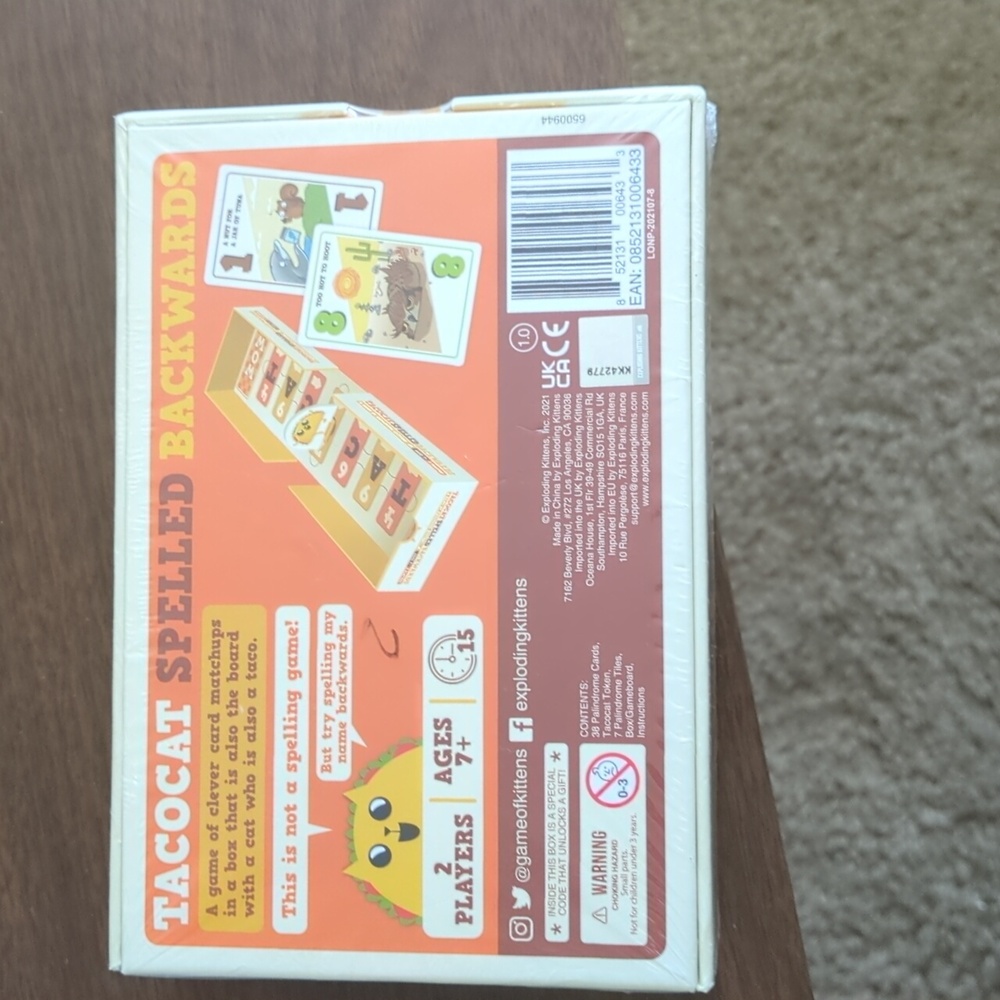 Tacocat Spelled Backwards Board Game - Yellow - Picture 2 of 3